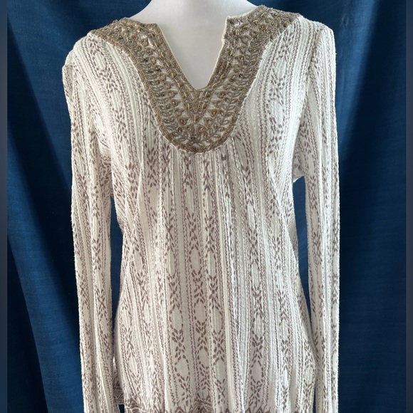 Lucky Brand Embroidered Peasant Top Small - Picture 3 of 11